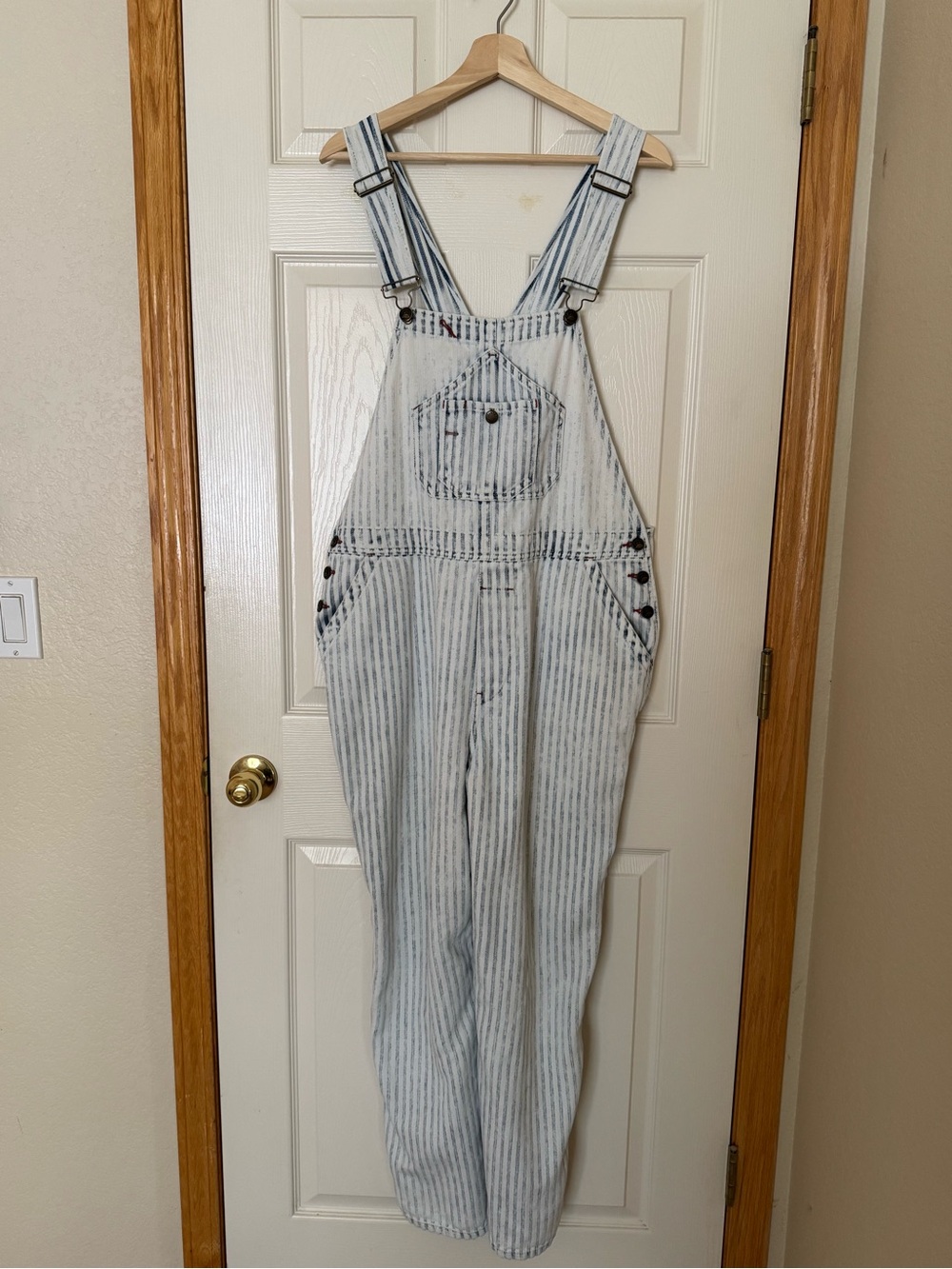Faherty Topsail Pinstripe Cotton blend Overalls - Light Blue & White